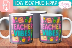 Teacher vibes mug Wrap PNG, teacher mug png Product Image 2