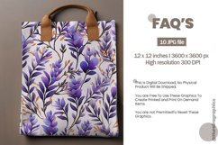 Lavendar Seamless Flowers Digital Papers, Flowers Pattern Product Image 2