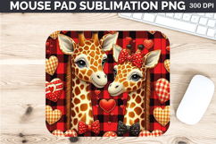 Watercolor Giraffes Mouse Pad Sublimation - Valentines PNG Product Image 1