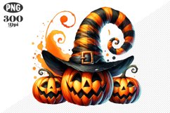 Halloween Pumpkin Sublimation - Clipart PNG Design Product Image 1
