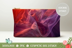 Colorful Waves Cosmetic Bag PNG, Red Cosmetic Bag Template Product Image 1