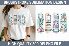 Nurse Brushstroke Sublimation Design - Brushstroke PNG Product Image 1