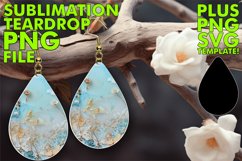 Blooming Blossom Sublimation Teardrop Earring Design Floral Product Image 1