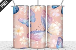 3D Butterfly 20 oz Tumbler Design| Butterfly Flower Tumbler Product Image 5