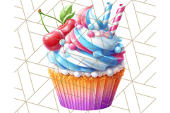 Bright Summer Cupcake PNG Clipart, Colorful Cupcakes Product Image 4
