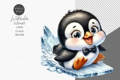 Penguin clipart, Christmas clipart, Winter clipart Product Image 1