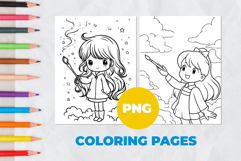 Sweet girl artist Coloring Pages | Coloring book Product Image 1