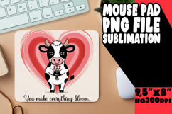 Whimsical Desk Pad Sublimation Ideas, Cute Cow Product Image 1