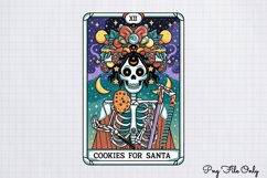Funny Christmas Skeleton Tarot Cards Clipart PNG Product Image 1