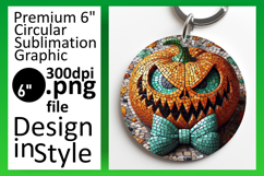 Artful Round Design Coaster Template , Cute Pumpkin Product Image 1
