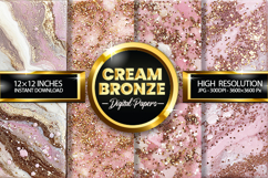 Cream bronze Digital Papers - 04 variations Product Image 1