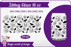 Halloween Pumpkins 16 oz Libbey Full Wrap Glass svg Product Image 1
