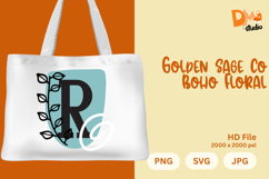 Golden Sage Co Boho Floral Monogram Product Image 1