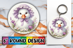 Playful Keychain Circle PNG Design, Goose Product Image 1
