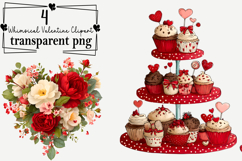 Whimsical Valentine Clipart Watercolor PNG Product Image 1