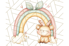 Pastel Plushie Rainbow Clipart PNG, Nursery Baby Animals Png Product Image 4