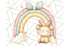 Pastel Plushie Rainbow Clipart PNG, Nursery Baby Animals Png Product Image 4