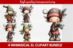 Whimsical Elf Clipart | Cute Christmas Elf PNG Illustration Product Image 1