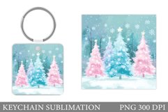 Christmas Tree Keychain. Christmas Keychain Sublimation Product Image 1