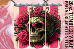 Blissful Sublimation 20oz tumbler wrap, Skull Product Image 1