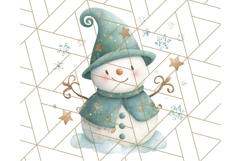 Pastel Snowman Clipart PNG, Cute Soft Winter Graphics Product Image 4