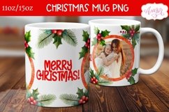 Merry Christmas photo mug wrap PNG, Christmas picture mug PN Product Image 3