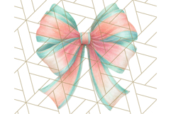 Coral and Aqua Christmas Clipart PNG, Pastel Holiday Art Product Image 4