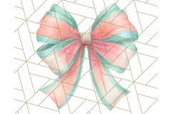 Coral and Aqua Christmas Clipart PNG, Pastel Holiday Art Product Image 4