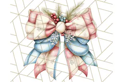 Muted Cozy Christmas Bows PNG Clipart, Winter Holiday Png Product Image 4