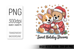 Cute Christmas Dog, Animal Sublimation Clipart PNG Product Image 1