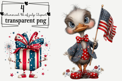 Whimsical 4th of July Clipart Watercolor PNG Product Image 1