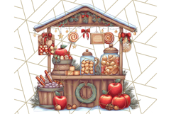 Cozy Christmas Market Stall Clipart PNG, Holiday Art Png Product Image 4