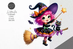 Halloween clipart, Witch clipart, Kids Halloween Product Image 1