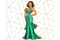 Vintage Glamorous Christmas Party Clipart PNG, Holiday Png Product Image 4