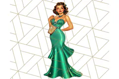 Vintage Glamorous Christmas Party Clipart PNG, Holiday Png Product Image 4