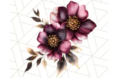 Gothic Floral PNG, Dark Aesthetic Flowers Clipart Print Product Image 4