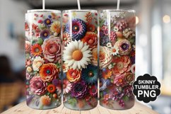 Beautiful Mixed Colorful Flowers - Tumbler PNG Design Product Image 1