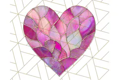 Stained Glass Heart PNG Clipart in Pastel and Bright Colors Product Image 4