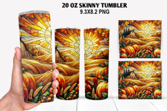 Pumpkins Skinny Tumbler 20oz Wrap Design, Halloween Tumbler Product Image 1