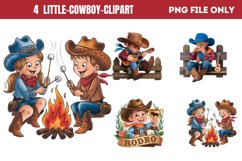 Little Cowboy Clipart PNG Product Image 1