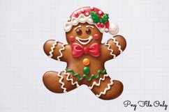 Watercolor Christmas Gingerbread Man Clipart PNG Product Image 1