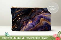 Gold Glitter Cosmetic Bag Design, Black Marble Cosmetic Bag Product Image 1