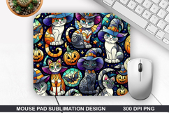 Halloween Cat Mouse Pad Sublimation, Halloween Mouse Pad PNG Product Image 1