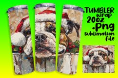 Peeking Dog Tumbler Wrap Christmas Winter Sublimation Art Product Image 1