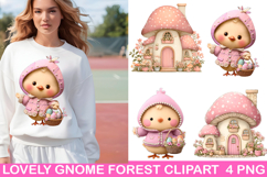 lovely Gnome Forest Clipart PNG, Watercolor PNG Product Image 1