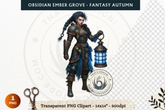 Dark Autumn Fantasy Clipart PNG for RPG Obsidian Ember Grove Product Image 1