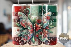 Christmas Butterfly Sublimation - 20 Oz Skinny Tumbler Product Image 1