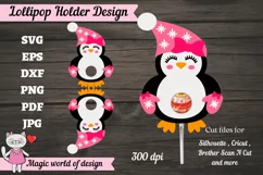 Penguin girl lollipop Holder svg, papercut template Product Image 2