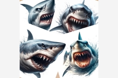 Angry Shark Clipart Bundle | 12 JPEG Files, Scary Shark Art Product Image 3
