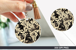 Halloween Keychain Sublimation -Halloween Keychain PNG Product Image 1